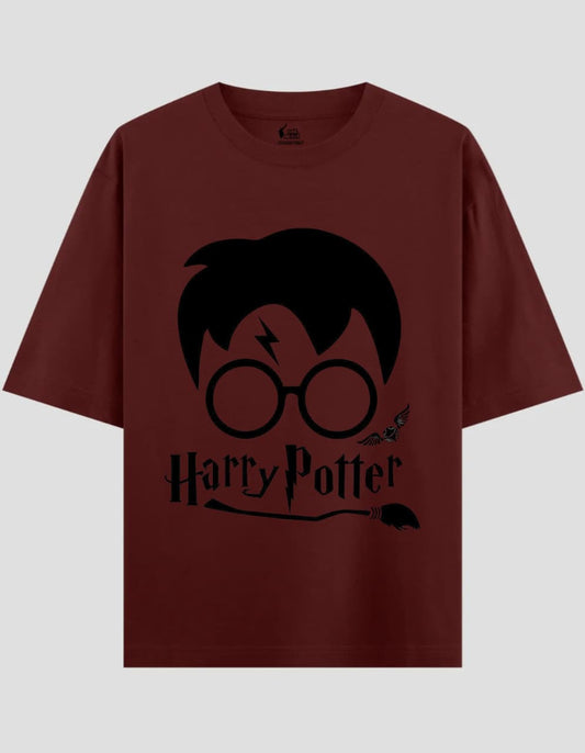 "HARRY POTTER EDITION" OVERSIZED MAROON T-SHIRT