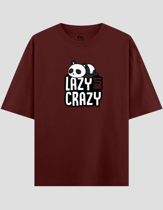 "PANDA EDITION" OVERSIZED MAROON T-SHIRT