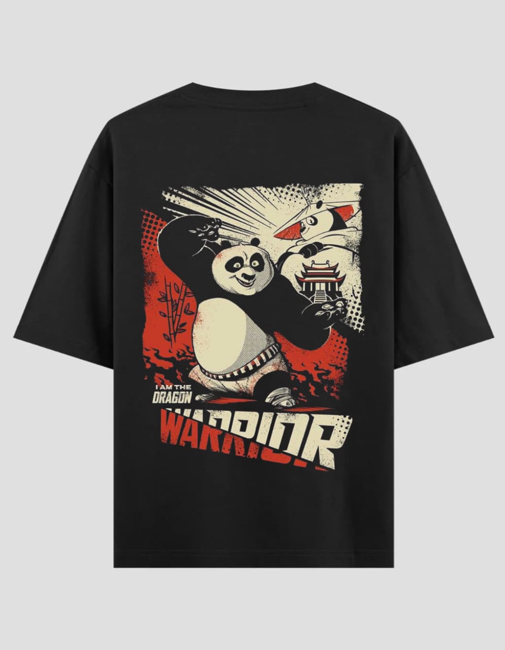 "PANDA EDITION" OVERSIZED BLACK T-SHIRT