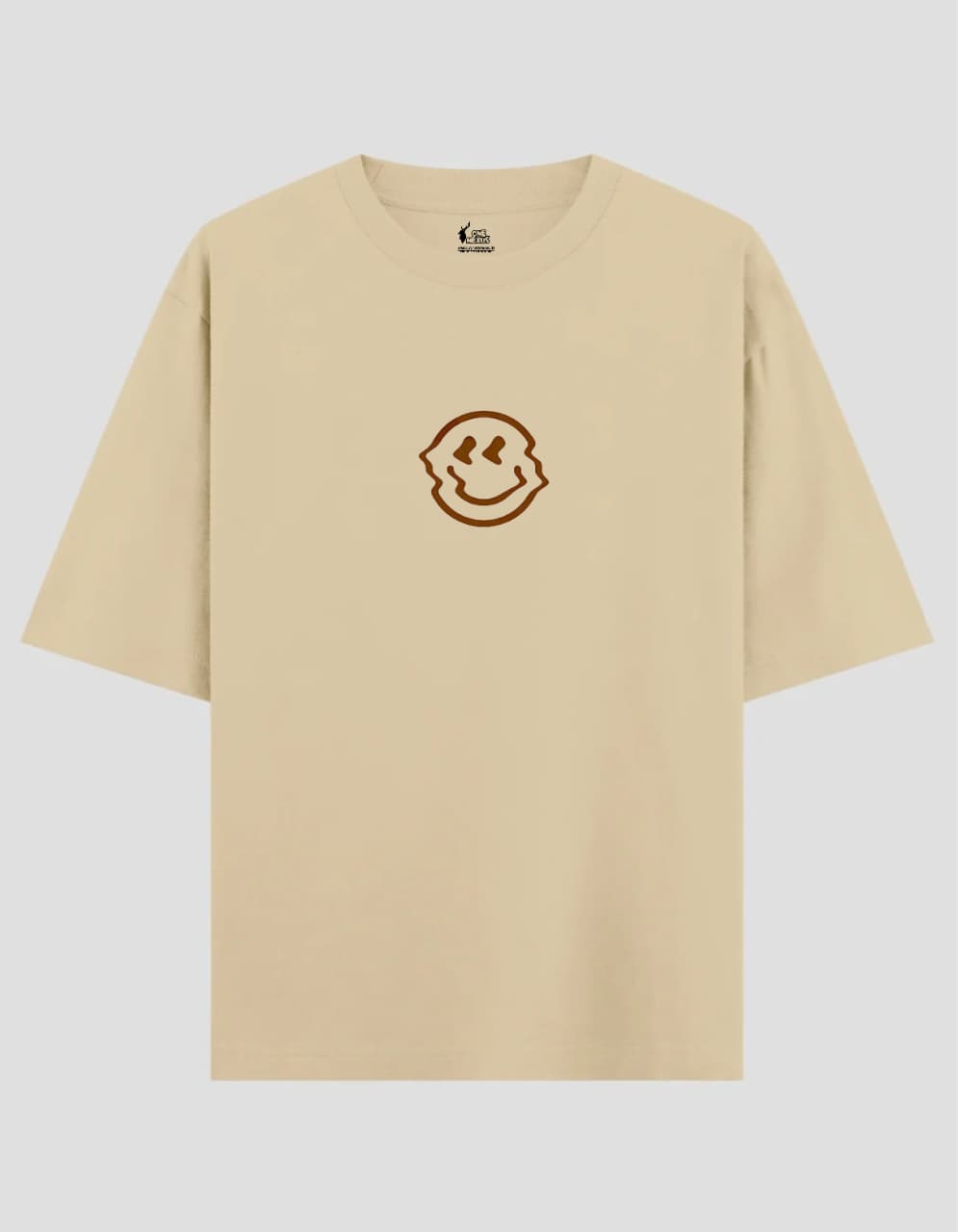 "ENJOY THE LITTLE THINGS" OVERSIZED BEIGE T-SHRIT