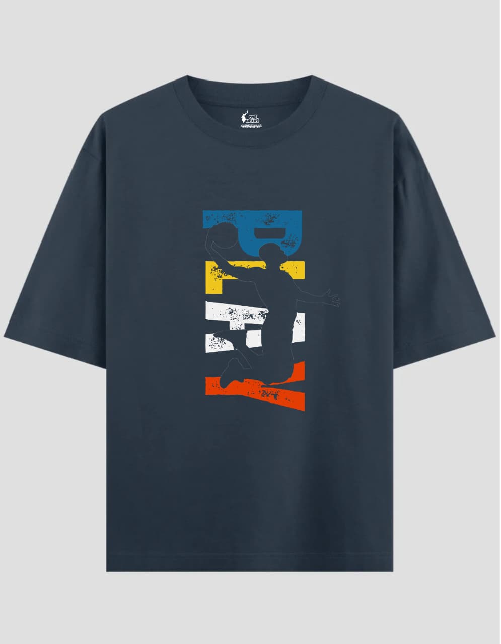"PLAY" OVERSIZED NAVY BLUE T-SHRIT