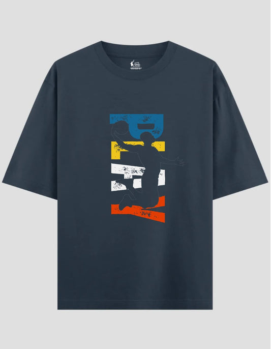 "PLAY" OVERSIZED NAVY BLUE T-SHRIT